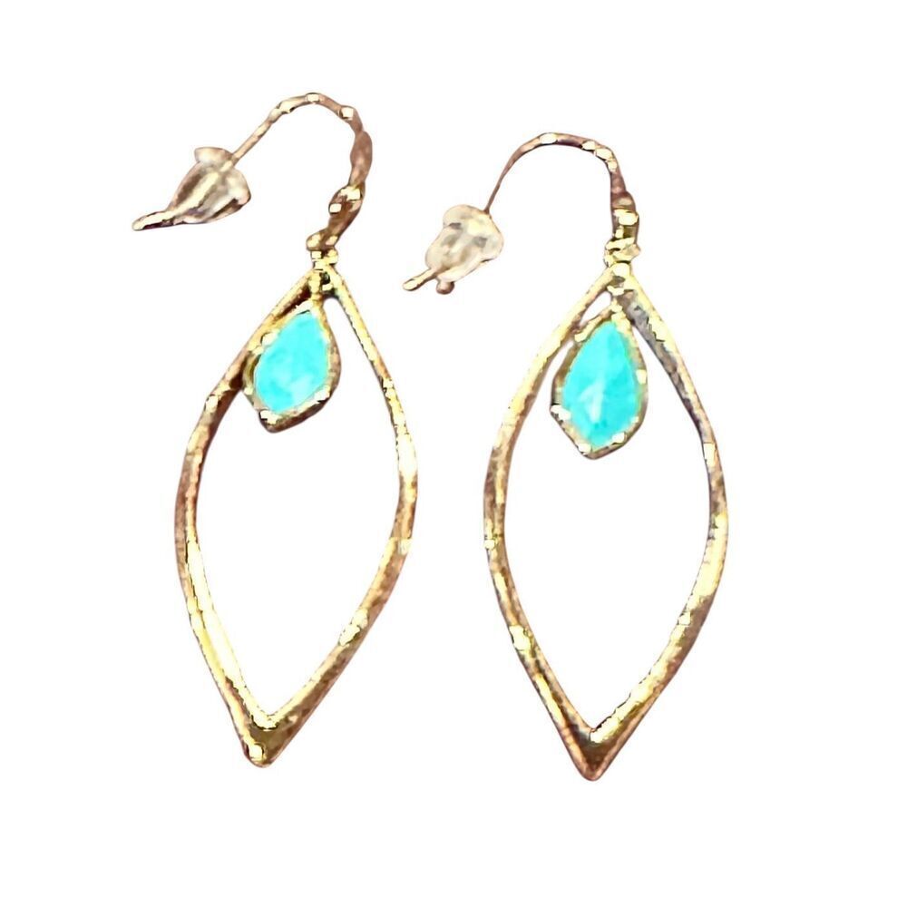TAI Stone Drop Earrings in Gold